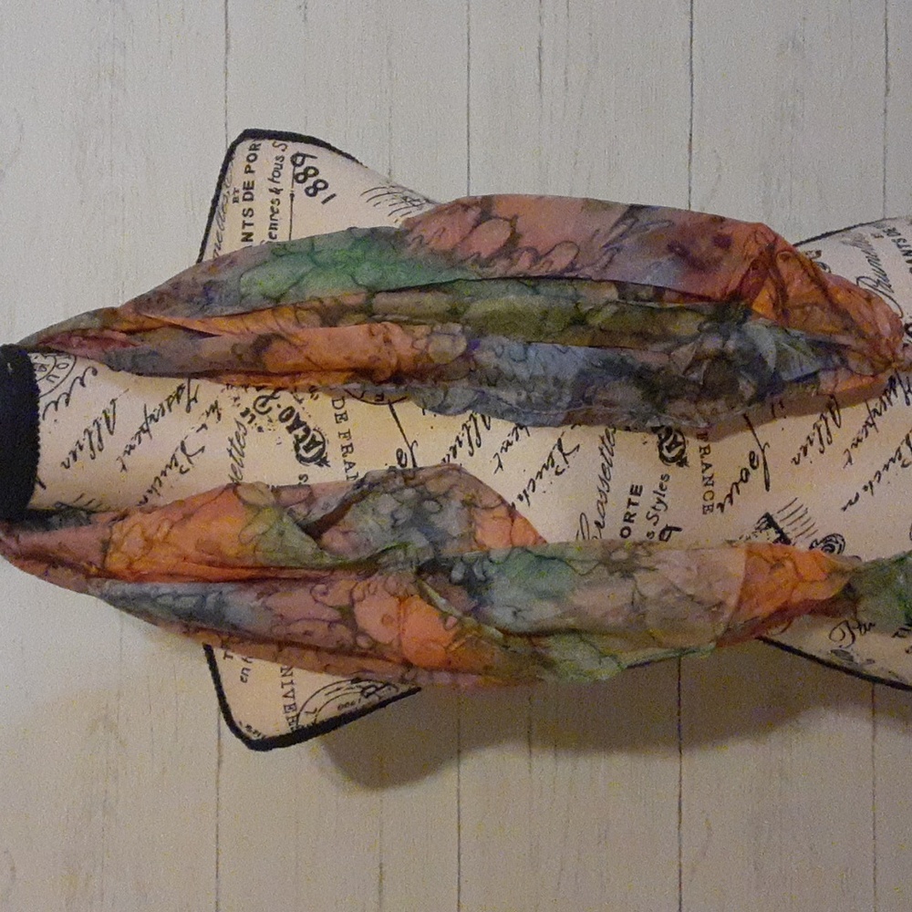 Long Watercolor Silk Scarf